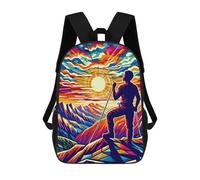 sinyumoney Sac À Dos Imprimé En 3D Pour Enfants Rock Climbing Wpap Pop Art Sac D'école Léger Et Tendance Pour Les Voyages Et Les Études 17inch