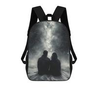 sinyumoney Sac À Dos Imprimé En 3D Pour Enfants Romantic Stargazing Under The Milky Way - Charcoal Art Sac D'école Léger Et Tendance Pour Les Voyages Et Les Études 17inch