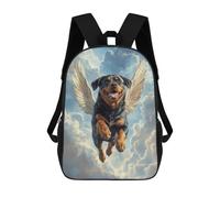 sinyumoney Sac À Dos Imprimé En 3D Pour Enfants Rottweiler with Angel Wings A Tribute to Strength And Love Sac D'école Léger Et Tendance Pour Les Voyages Et Les Études 17inch