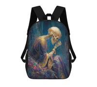 sinyumoney Sac À Dos Imprimé En 3D Pour Enfants Royal Skeleton in Gown, Sac À Dos Tendance Pour L'école, Les Voyages Et Les Loisirs 17inch, Grand Sac À Dos De Jour Pour Garçons Et Filles