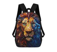 sinyumoney Sac À Dos Imprimé En 3D Pour Enfants Royal Stained Glass Lion Sac À Dos Scolaire Grande Capacité Pour Les Voyages, Idéal Pour Les Garçons Du Primaire Et Du Collège 17inch