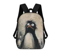 sinyumoney Sac À Dos Imprimé En 3D Pour Enfants Sad Penguin Sac À Dos Scolaire Grande Capacité Pour Les Voyages, Idéal Pour Les Garçons Du Primaire Et Du Collège 17inch