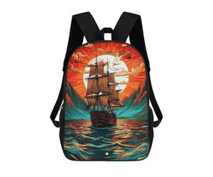 sinyumoney Sac À Dos Imprimé En 3D Pour Enfants Sailing Ship at Sunset, Sac À Dos Tendance Pour L'école, Les Voyages Et Les Loisirs, Grand Sac À Dos Pour Garçons Et Filles 17inch