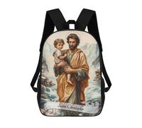sinyumoney Sac À Dos Imprimé En 3D Pour Enfants Saint Christopher Sac À Dos Scolaire Grande Capacité Pour Les Voyages, Idéal Pour Les Garçons Du Primaire Et Du Collège 17inch