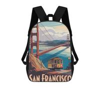 sinyumoney Sac À Dos Imprimé En 3D Pour Enfants San Francisco Travel Sac D'école Léger Et Tendance Pour Les Voyages Et Les Études 17inch