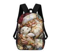 sinyumoney Sac À Dos Imprimé En 3D Pour Enfants Santa And Polar Bear Stain Sac D'école Léger Et Tendance Pour Les Voyages Et Les Études 17inch
