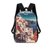 sinyumoney Sac À Dos Imprimé En 3D Pour Enfants Santorini Greece Sac D'école Léger Et Tendance Pour Les Voyages Et Les Études 17inch