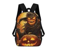 sinyumoney Sac À Dos Imprimé En 3D Pour Enfants Scary Halloween Scarecrow Pumpkins Sac À Dos Scolaire Grande Capacité Pour Les Voyages, Idéal Pour Les Garçons Du Primaire Et Du Collège 17inch