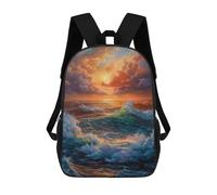 sinyumoney Sac À Dos Imprimé En 3D Pour Enfants Sea Ocean Sunset Waves, Sac À Dos Tendance Pour L'école, Les Voyages Et Les Loisirs, Grand Sac À Dos Pour Garçons Et Filles 17inch
