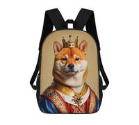 sinyumoney Sac À Dos Imprimé En 3D Pour Enfants Shiba Inu King, Sac À Dos Tendance Pour L'école, Les Voyages Et Les Loisirs, Grand Sac À Dos Pour Garçons Et Filles 17inch