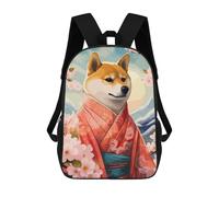 sinyumoney Sac À Dos Imprimé En 3D Pour Enfants Shiba Inu Pixel Art Ukiyoe Sac À Dos Scolaire Grande Capacité Pour Les Voyages, Idéal Pour Les Garçons Du Primaire Et Du Collège 17inch