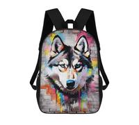 sinyumoney Sac À Dos Imprimé En 3D Pour Enfants Siberian Husky Graffiti Sac D'école Léger Et Tendance Pour Les Voyages Et Les Études 17inch