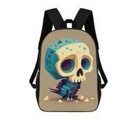 sinyumoney Sac À Dos Imprimé En 3D Pour Enfants Skull Owl Unique Artwork Sac À Dos Scolaire Grande Capacité Pour Les Voyages, Idéal Pour Les Garçons Du Primaire Et Du Collège 17inch