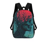 sinyumoney Sac À Dos Imprimé En 3D Pour Enfants Skull Tree with Red Moon Sac À Dos Scolaire Grande Capacité Pour Les Voyages, Idéal Pour Les Garçons Du Primaire Et Du Collège 17inch
