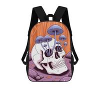 sinyumoney Sac À Dos Imprimé En 3D Pour Enfants Skull with Mushrooms in Forest Sac À Dos Scolaire Grande Capacité Pour Les Voyages, Idéal Pour Les Garçons Du Primaire Et Du Collège 17inch
