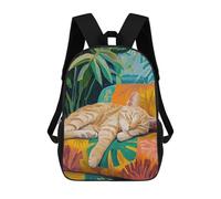 sinyumoney Sac À Dos Imprimé En 3D Pour Enfants Sleeping Orange Cat, Sac À Dos Tendance Pour L'école, Les Voyages Et Les Loisirs, Grand Sac À Dos Pour Garçons Et Filles 17inch