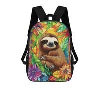 sinyumoney Sac À Dos Imprimé En 3D Pour Enfants Sloth in Stained Glass, Sac À Dos Tendance Pour L'école, Les Voyages Et Les Loisirs, Grand Sac À Dos Pour Garçons Et Filles 17inch