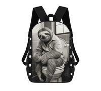 sinyumoney Sac À Dos Imprimé En 3D Pour Enfants Sloth Toilet Sac D'école Léger Et Tendance Pour Les Voyages Et Les Études 17inch