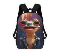 sinyumoney Sac À Dos Imprimé En 3D Pour Enfants Smiling Frog Painting Sac D'école Léger Et Tendance Pour Les Voyages Et Les Études 17inch