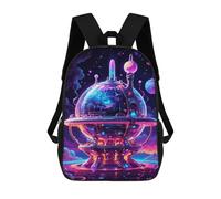 sinyumoney Sac À Dos Imprimé En 3D Pour Enfants Space Station Sac D'école Léger Et Tendance Pour Les Voyages Et Les Études 17inch