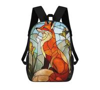 sinyumoney Sac À Dos Imprimé En 3D Pour Enfants Stained Glass Fox, Sac À Dos Tendance Pour L'école, Les Voyages Et Les Loisirs, Grand Sac À Dos Pour Garçons Et Filles 17inch