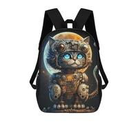sinyumoney Sac À Dos Imprimé En 3D Pour Enfants Steampunk Cat Astronaut, Sac À Dos Tendance Pour L'école, Les Voyages Et Les Loisirs, Grand Sac À Dos Pour Garçons Et Filles 17inch