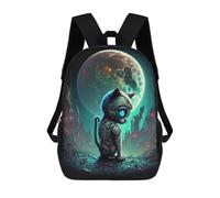sinyumoney Sac À Dos Imprimé En 3D Pour Enfants Steampunk Cat Moon-3 Sac À Dos Scolaire Grande Capacité Pour Les Voyages, Idéal Pour Les Garçons Du Primaire Et Du Collège 17inch