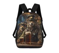 sinyumoney Sac À Dos Imprimé En 3D Pour Enfants Steampunk Craft Beer Wolf, Sac À Dos Tendance Pour L'école, Les Voyages Et Les Loisirs, Grand Sac À Dos Pour Garçons Et Filles 17inch