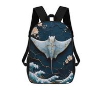 sinyumoney Sac À Dos Imprimé En 3D Pour Enfants Stingray Kintsugi Art Sac D'école Léger Et Tendance Pour Les Voyages Et Les Études 17inch
