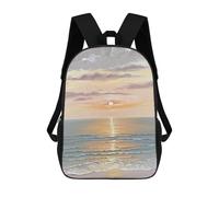 sinyumoney Sac À Dos Imprimé En 3D Pour Enfants Sunrise Over The BlueOcean Sac À Dos Scolaire Pour Garçons Et Filles, Sac D'école Primaire, Sac À Livres Pour Adolescents 17inch
