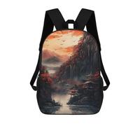 sinyumoney Sac À Dos Imprimé En 3D Pour Enfants Sunset in The Mountains Sacs À Dos De Jour, Cartable, Sac À Dos Tendance, Sacs À Dos Décontractés Pour Écoliers Et Écolières 17inch