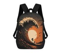 sinyumoney Sac À Dos Imprimé En 3D Pour Enfants Surfer Sunset Drawing Sac À Dos Scolaire Grande Capacité Pour Les Voyages, Idéal Pour Les Garçons Du Primaire Et Du Collège 17inch