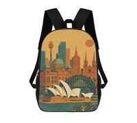 sinyumoney Sac À Dos Imprimé En 3D Pour Enfants Sydney, Australia Skyline Illustration, Sac À Dos Tendance Pour L'école, Les Voyages Et Les Loisirs, Grand Sac À Dos Pour Garçons Et Filles 17inch