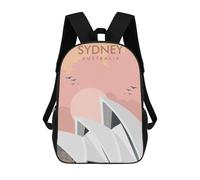 sinyumoney Sac À Dos Imprimé En 3D Pour Enfants Sydney Australia Travel Print Sac D'école Léger Et Tendance Pour Les Voyages Et Les Études 17inch