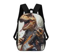 sinyumoney Sac À Dos Imprimé En 3D Pour Enfants T-rex Playing Guitar Metal Band, Sac À Dos Tendance Pour L'école, Les Voyages Et Les Loisirs, Grand Sac À Dos Pour Garçons Et Filles 17inch