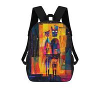 sinyumoney Sac À Dos Imprimé En 3D Pour Enfants The Arnolfini Portrait - Geometric Abstract Expressionism Sac D'école Léger Et Tendance Pour Les Voyages Et Les Études 17inch