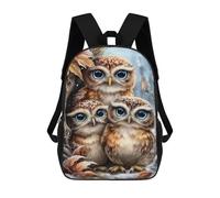 sinyumoney Sac À Dos Imprimé En 3D Pour Enfants Three Cute Owls in Winter Scene, Sac À Dos Tendance Pour L'école, Les Voyages Et Les Loisirs 17inch, Grand Sac À Dos De Jour Pour Garçons Et Filles