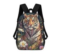 sinyumoney Sac À Dos Imprimé En 3D Pour Enfants Tiger Flowers, Sac À Dos Tendance Pour L'école, Les Voyages Et Les Loisirs, Grand Sac À Dos Pour Garçons Et Filles 17inch