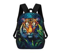 sinyumoney Sac À Dos Imprimé En 3D Pour Enfants Tiger Jungle Pixel Art, Sac À Dos Tendance Pour L'école, Les Voyages Et Les Loisirs, Grand Sac À Dos Pour Garçons Et Filles 17inch