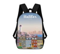 sinyumoney Sac À Dos Imprimé En 3D Pour Enfants Travel to Halifax Sac À Dos Scolaire Grande Capacité Pour Les Voyages, Idéal Pour Les Garçons Du Primaire Et Du Collège 17inch