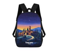 sinyumoney Sac À Dos Imprimé En 3D Pour Enfants Tuscan Village Night Sacs À Dos De Jour, Cartable, Sac À Dos Tendance, Sacs À Dos Décontractés Pour Écoliers Et Écolières 17inch