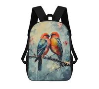 sinyumoney Sac À Dos Imprimé En 3D Pour Enfants Two Birds on A Branch Painting Sac À Dos Scolaire Grande Capacité Pour Les Voyages, Idéal Pour Les Garçons Du Primaire Et Du Collège 17inch
