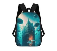sinyumoney Sac À Dos Imprimé En 3D Pour Enfants Underwater Cityscape with Car Sac À Dos Scolaire Grande Capacité Pour Les Voyages, Idéal Pour Les Garçons Du Primaire Et Du Collège 17inch
