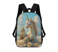 sinyumoney Sac À Dos Imprimé En 3D Pour Enfants Unicorn Beach Day Sac D'école Léger Et Tendance Pour Les Voyages Et Les Études 17inch