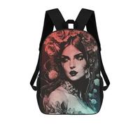 sinyumoney Sac À Dos Imprimé En 3D Pour Enfants Vintage Goth Girl Sac D'école Léger Et Tendance Pour Les Voyages Et Les Études 17inch