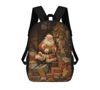 sinyumoney Sac À Dos Imprimé En 3D Pour Enfants Vintage Santa Claus Sac D'école Léger Et Tendance Pour Les Voyages Et Les Études 17inch