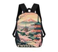 sinyumoney Sac À Dos Imprimé En 3D Pour Enfants Visit Kyoto Japanese Landscape Sac D'école Léger Et Tendance Pour Les Voyages Et Les Études 17inch