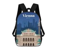 sinyumoney Sac À Dos Imprimé En 3D Pour Enfants Visit Vienna Sac D'école Léger Et Tendance Pour Les Voyages Et Les Études 17inch