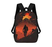 sinyumoney Sac À Dos Imprimé En 3D Pour Enfants Volcano Explorer Sac D'école Léger Et Tendance Pour Les Voyages Et Les Études 17inch