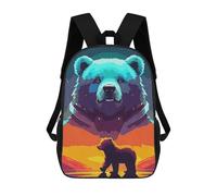 sinyumoney Sac À Dos Imprimé En 3D Pour Enfants Walking Bear Sac À Dos Scolaire Pour Garçons Et Filles, Sac D'école Primaire, Sac À Livres Pour Adolescents 17inch